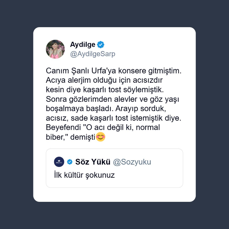Şarkıcı Aygilde’den Şanlıurfa Anısı: “Acısız Tost İstedik, Ama…”