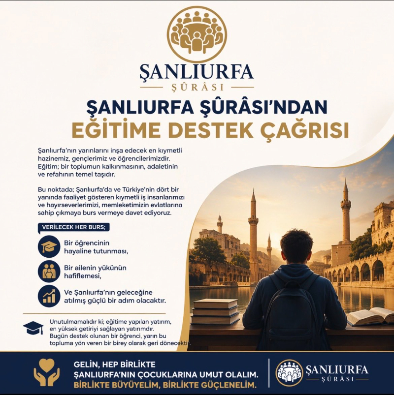 Şanlıurfa Şûrâsı’ndan Eğitim Seferberliği: Gençler İçin Burs Çağrısı