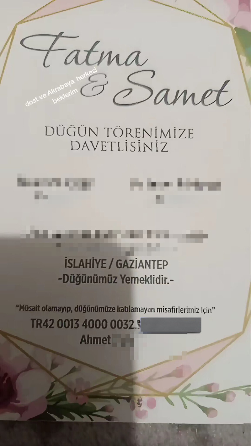 Davetiyede Takı Takma Devri Kapandı, "IBAN" Dönemi Başladı