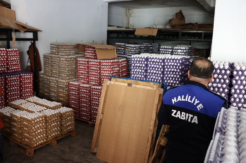 HALİLİYE’DE SAĞLIKSIZ DEPOYA BASKIN: 5 BİN KOLİ YUMURTA İMHA EDİLDİ