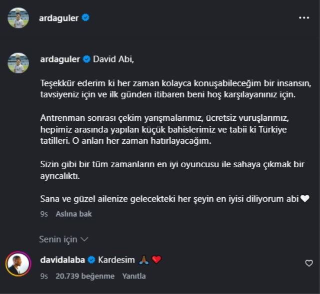 Real Madrid'de Bir Devir Kapandı: Arda Güler’den David Alaba’ya Duygusal Veda! 