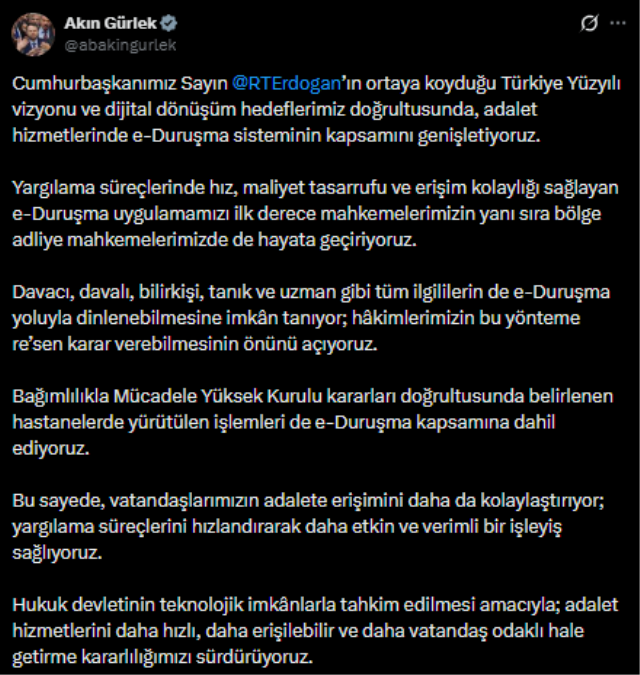 Adalet Sisteminde Yeni Dönem: e-Duruşma Bölge Adliye Mahkemelerine Geliyor! Adalet Sisteminde Yeni Dönem: e-Duruşma Bölge Adliye Mahkemelerine Geliyor!