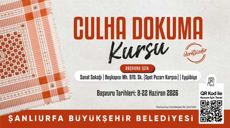 ŞANLIURFA BÜYÜKŞEHİR BELEDİYESİ KÜLTÜR KURSLARI İÇİN BAŞVURULAR BAŞLADI