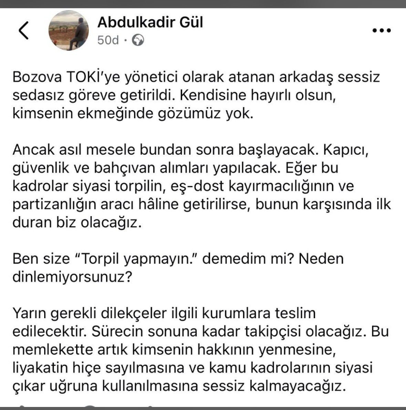 CHP Bozova İlçe Başkanı'ndan torpil çıkışı: "Sessiz kalmayacağız"
