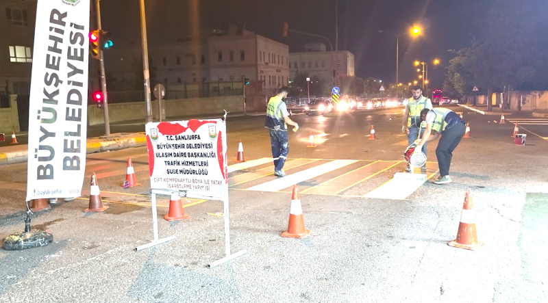 ŞANLIURFA'DA TRAFİK GÜVENLİĞİ İÇİN GECE GÜNDÜZ MESAİ