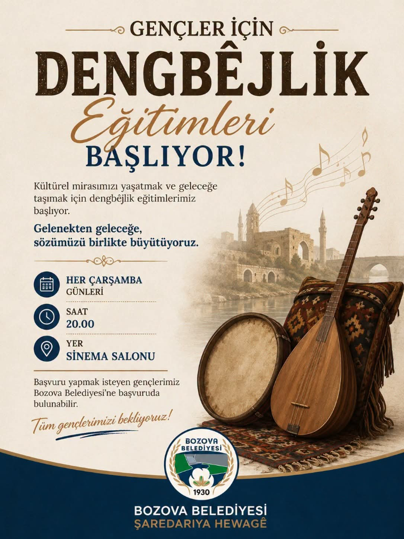 Bozova’da Gençler İçin Dengbêjlik Eğitimleri Başlıyor!