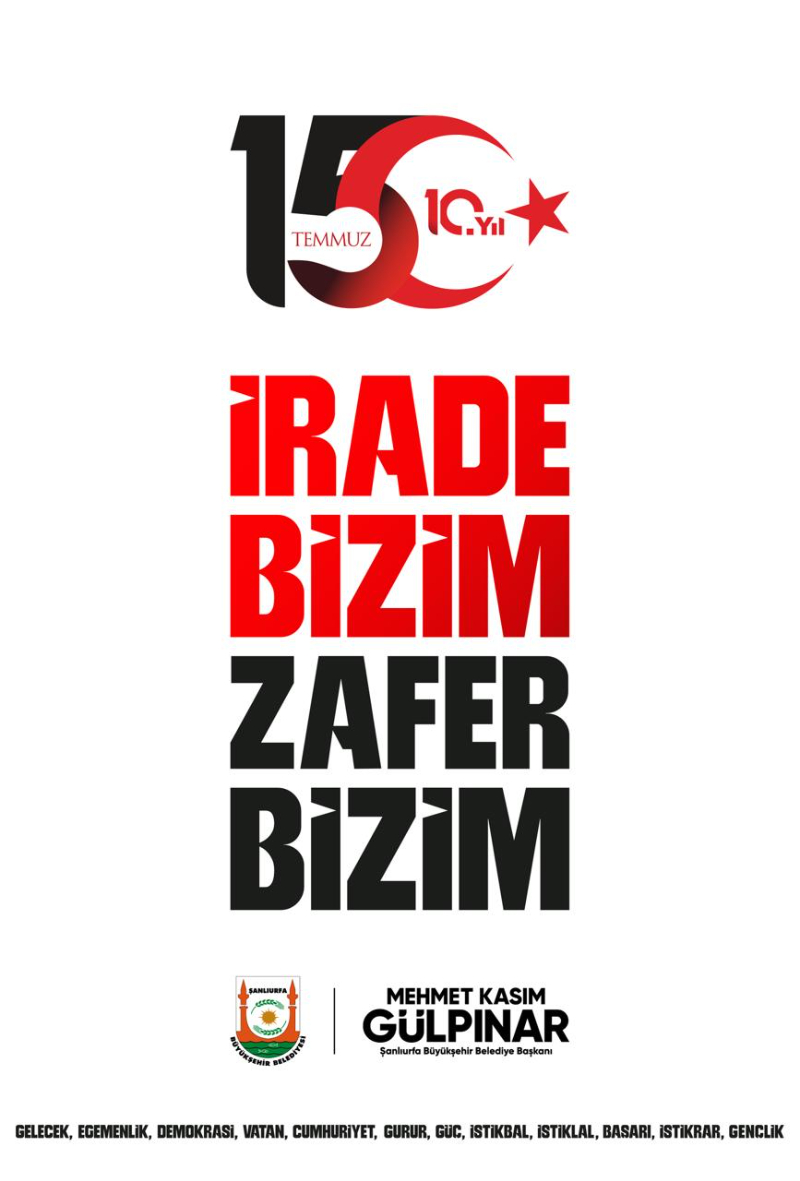 BAŞKAN GÜLPINAR'DAN 15 TEMMUZ DEMOKRASİ VE MİLLÎ BİRLİK GÜNÜ MESAJI BAŞKAN GÜLPINAR'DAN 15 TEMMUZ DEMOKRASİ VE MİLLÎ BİRLİK GÜNÜ MESAJI
