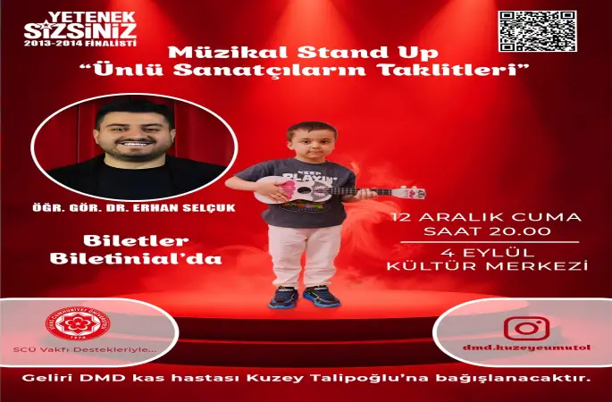 Ünlü Sanatçıların Taklitlerini yapan Yetenek Sizsiniz 2013 2014 Finalisti Öğr.Gör.Dr.Erhan Selçuk Sivas'ta