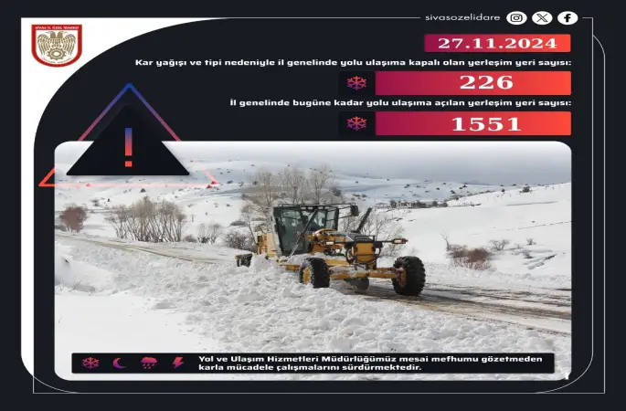 Yolu ulaşıma kapalı köy yolu 226