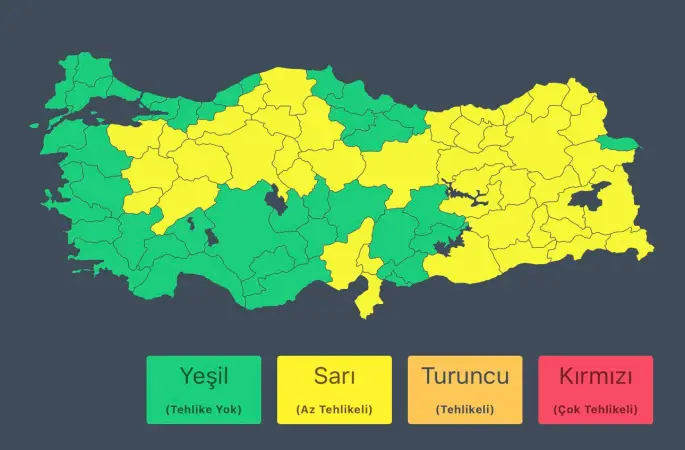 İçişleri Bakanlığı’ndan Kuvvetli Yağış Uyarısı