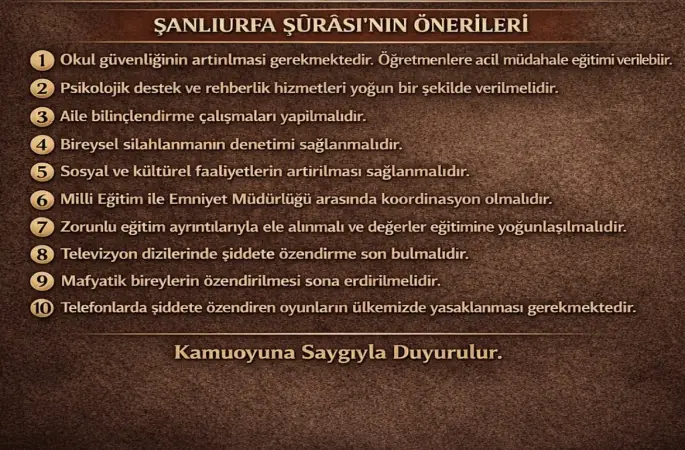 Şanlıurfa Şurası’ndan Toplumsal Huzur İçin 10 Kritik Öneri!