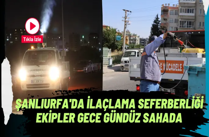 ŞANLIURFA'DA İLAÇLAMA SEFERBERLİĞİ EKİPLER GECE GÜNDÜZ SAHADA