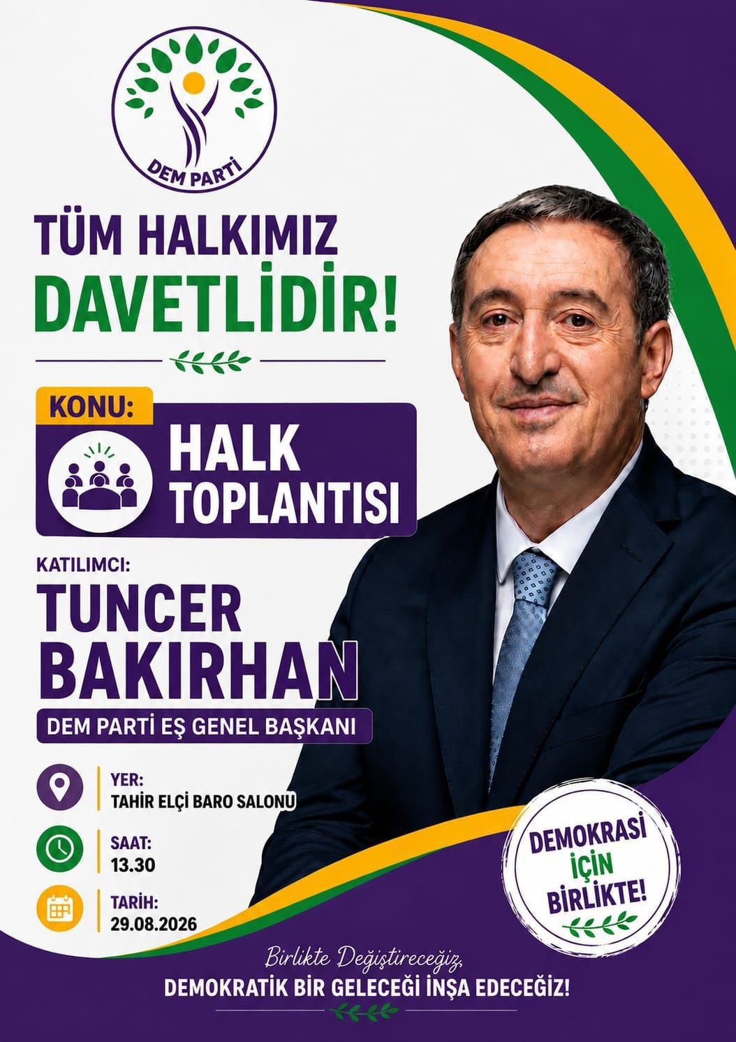 DEM Parti Eş Genel Başkanı Tuncer Bakırhan Şanlıurfa’ya Geliyor - 1