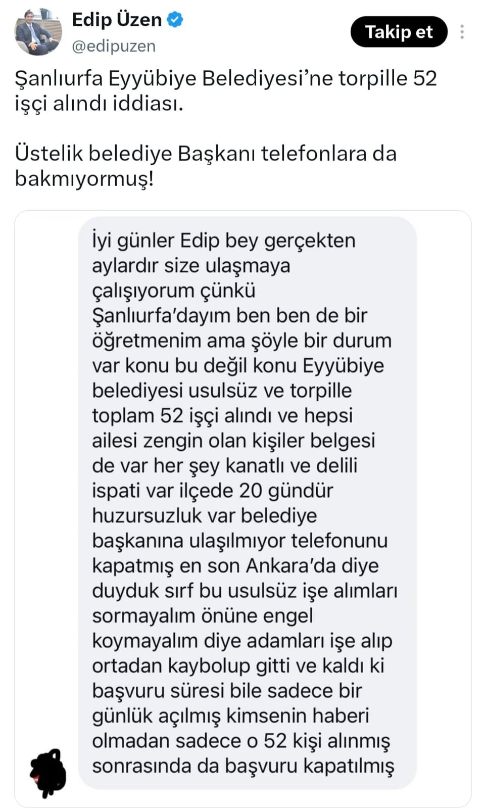 Eyyübiye Belediye Başkan Yardımcısının Sızdırdığı İşçi Listesi Ülke Gündeminde - 1