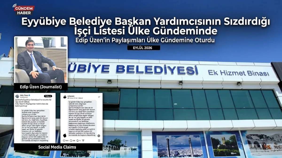 Eyyübiye Belediye Başkan Yardımcısının Sızdırdığı İşçi Listesi Ülke Gündeminde