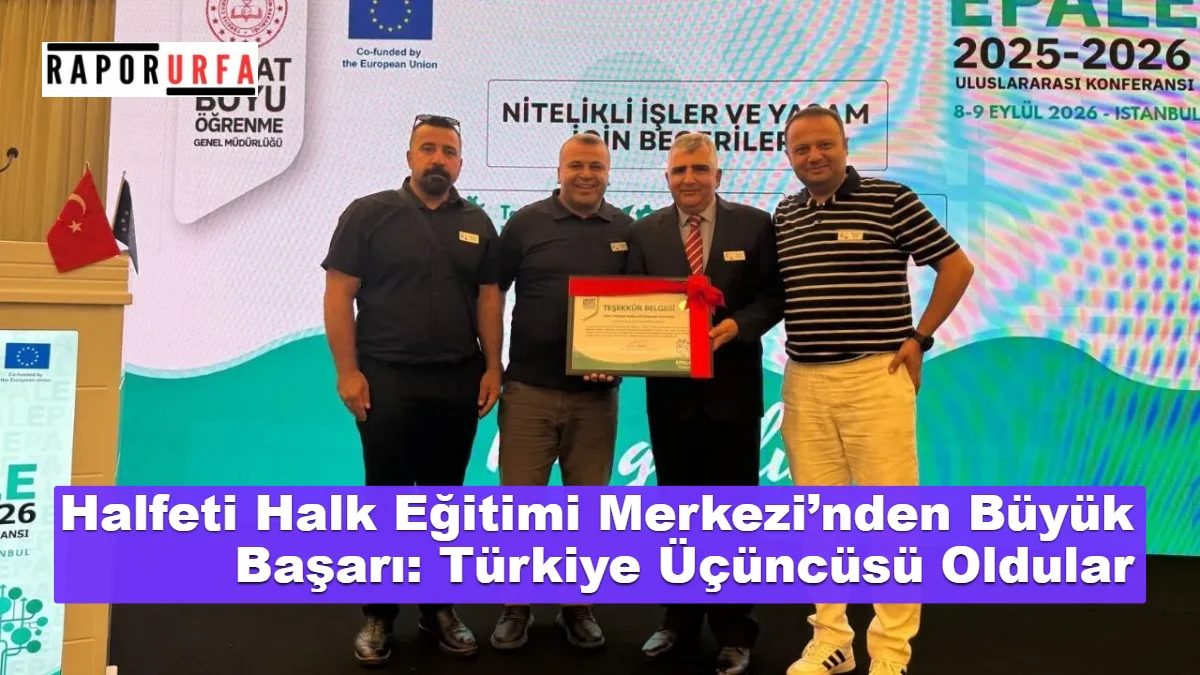 Halfeti Halk Eğitimi Merkezi’nden Büyük Başarı: Türkiye Üçüncüsü Oldular