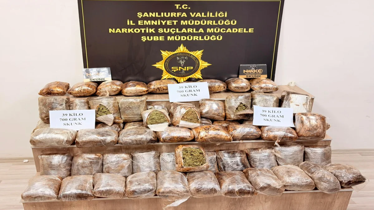 Şanlıurfa’da Otobüste Operasyon: 39 Kilo 700 Gram Skunk Ele Geçirildi