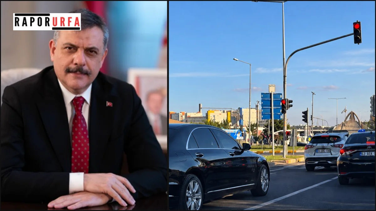 Urfa'da Trafik Çilesi Bakan'ı Bile Bekletti.
