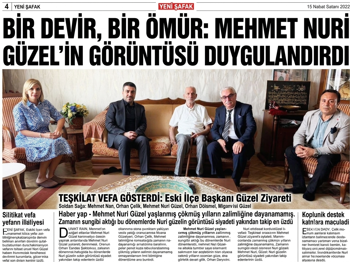 BİR DEVİR, BİR ÖMÜR: MEHMET NURİ GÜZEL’İN GÖRÜNTÜSÜ DUYGULANDIRDI